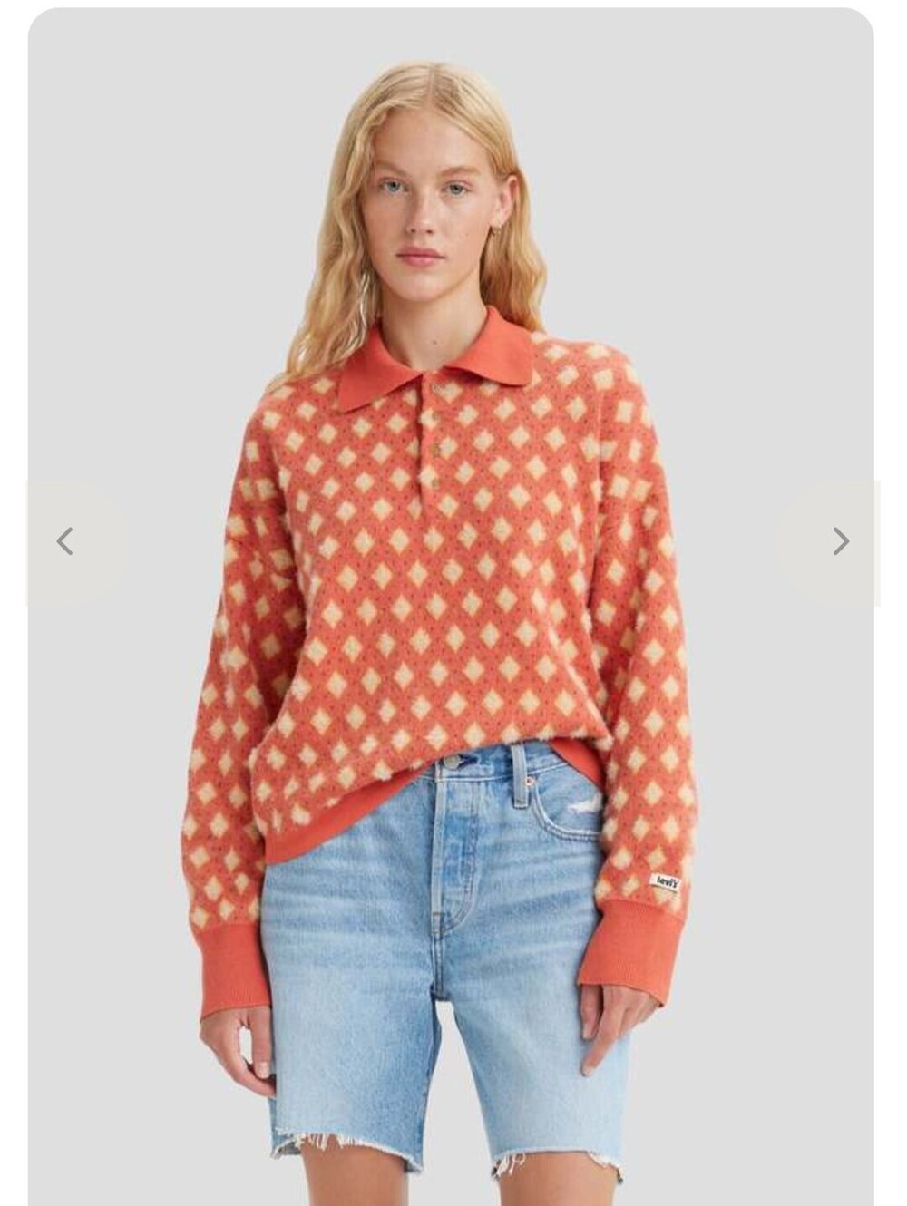 Levi's Remy Collard Sweater Women's Orange Vintage Vtg Fall Autumn Oversized